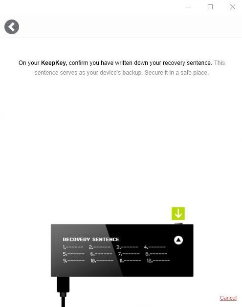 Note Keepkey Recovery Sentence